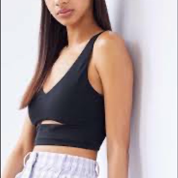 urban outfitters black cutout underboob crop tank top cropped - Picture 4 of 4